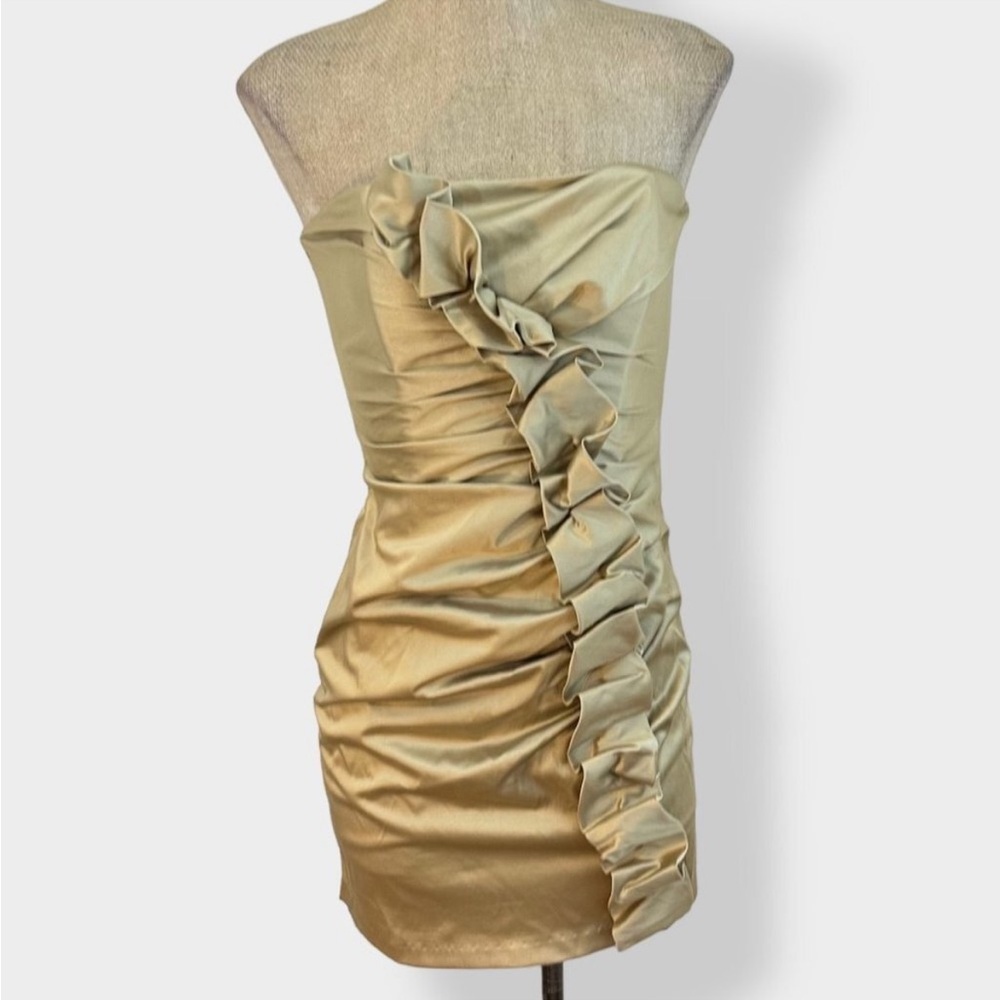 Jessica McClintock Gunne Sax 2 Gold 90s Mini Dress 7